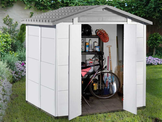 Garofalo Urban 200 – Caseta de jardín – Con puerta de doble hoja – 202,5 x 162,5 x 216 cm