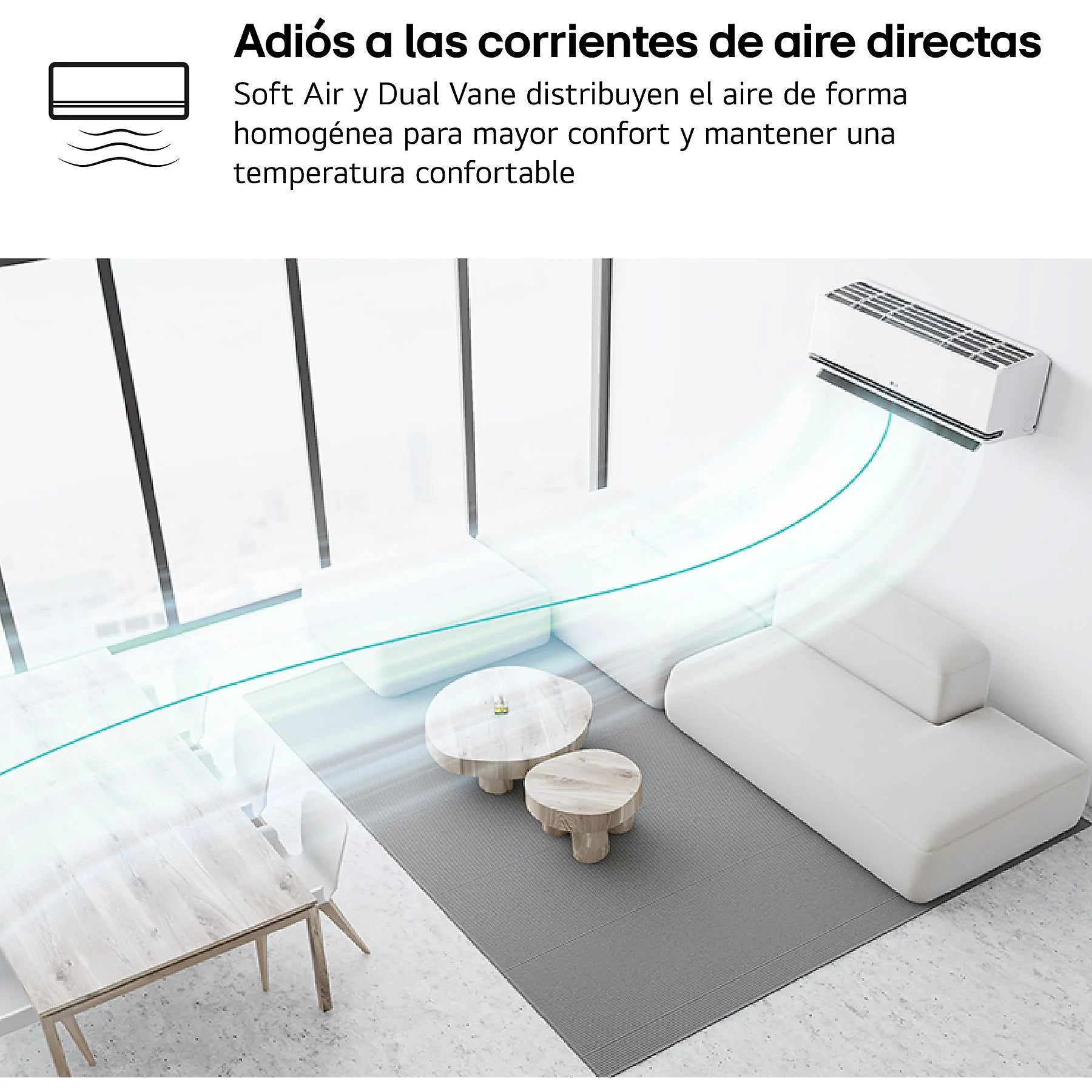 Aire acondicionado Split 1 x 1 – LG MAGNA09SX.SET, 2150 fg/h, Freeze Cleaning, Wi-Fi, Blanco
