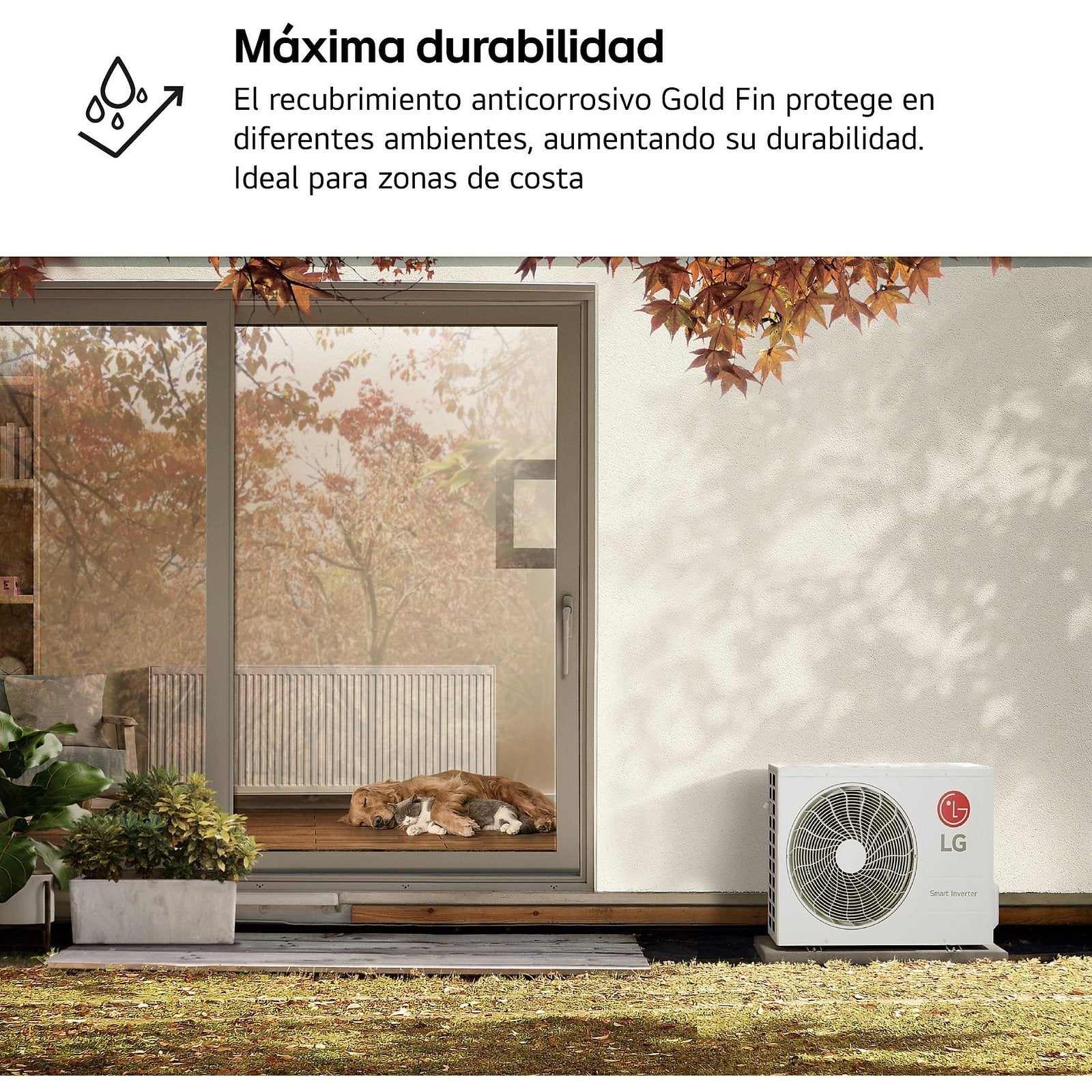 Aire acondicionado Split 1 x 1 – LG MAGNA09SX.SET, 2150 fg/h, Freeze Cleaning, Wi-Fi, Blanco