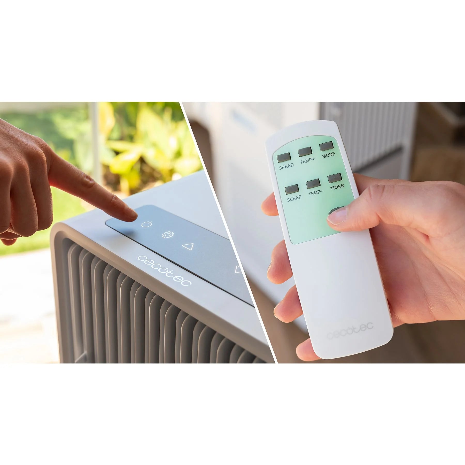 Aire acondicionado portátil – Cecotec ForceClima 7150 Style, 1750 fg/h, 2 velocidades, 20 m², 4 modos, Deshumidificador, Mando a distancia, Blanco