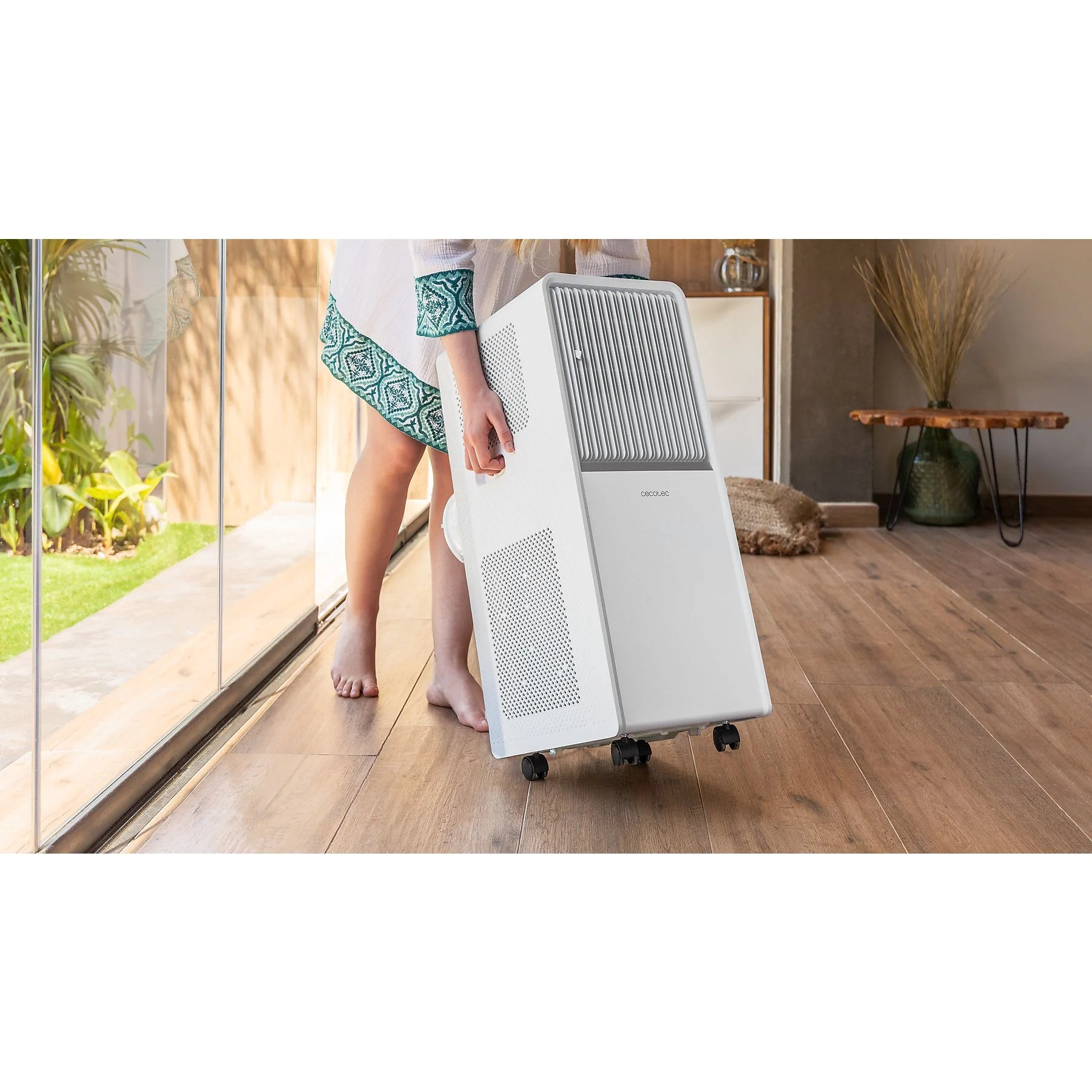 Aire acondicionado portátil – Cecotec ForceClima 7150 Style, 1750 fg/h, 2 velocidades, 20 m², 4 modos, Deshumidificador, Mando a distancia, Blanco
