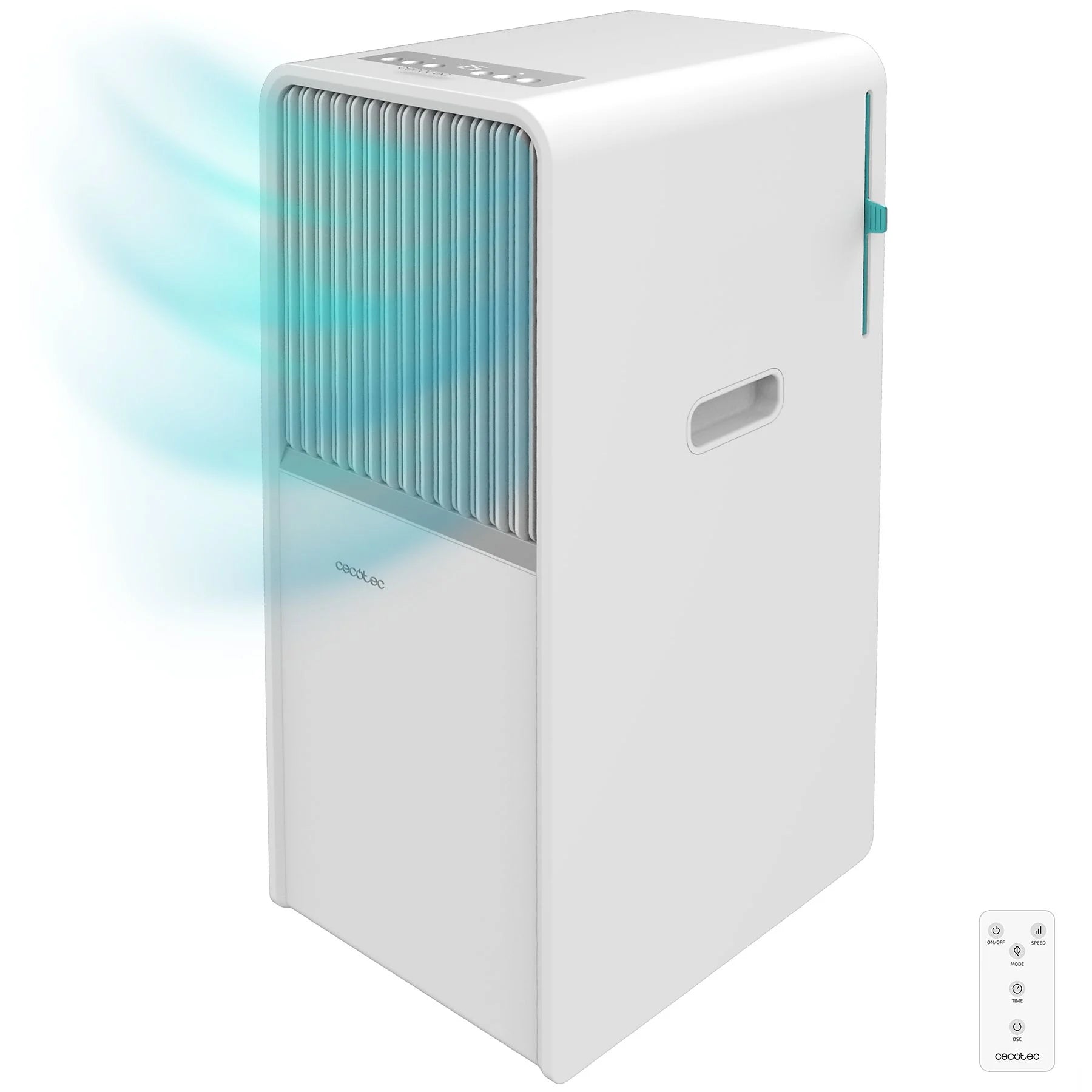 Aire acondicionado portátil – Cecotec ForceClima 7150 Style, 1750 fg/h, 2 velocidades, 20 m², 4 modos, Deshumidificador, Mando a distancia, Blanco