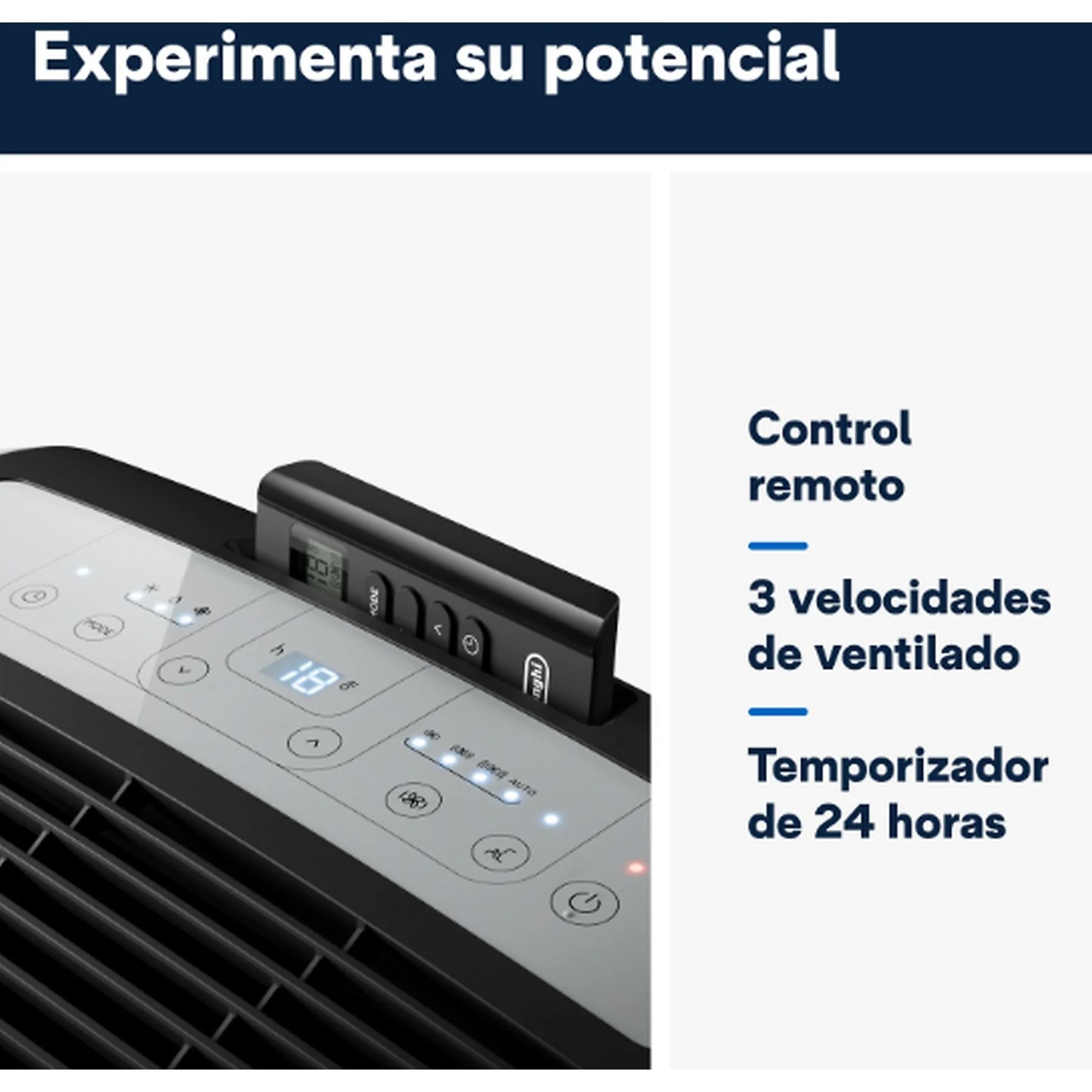Aire acondicionado portátil – De’Longhi Pinguino PAC EM90 Silent, 2450 fg/h, 2.5kW, 90m³, 3 en 1, Temporizador, 63dB, Gas Eco-Friendly, Blanco