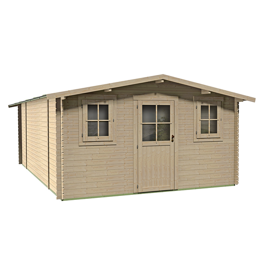 Alce Dublino Express 398×496 – Caseta de jardín de madera – Con ventanas – 398x496x229 cm