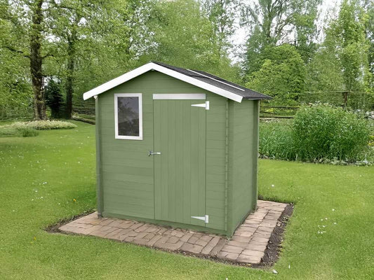 Alce Livia 198×130 verde – Caseta de jardín de madera – Con ventana frontal – 198x130x205 cm