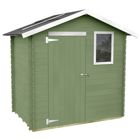Alce Livia 198×130 verde – Caseta de jardín de madera – Con ventana frontal – 198x130x205 cm