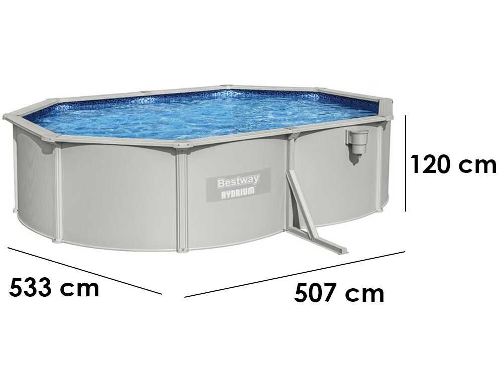 Bestway Hydrium 56586 – 500 x 360 x 120 cm – Piscina ovalada