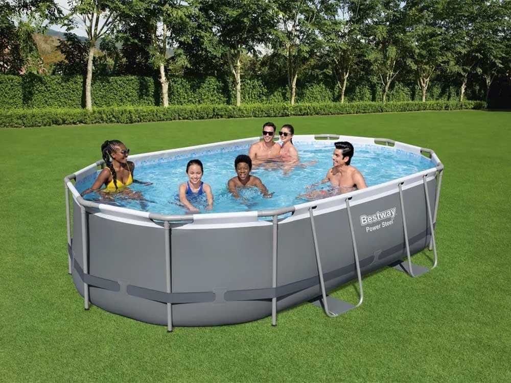 Bestway Power Steel 56448 – 488x305x107 cm – Piscina Ovalada