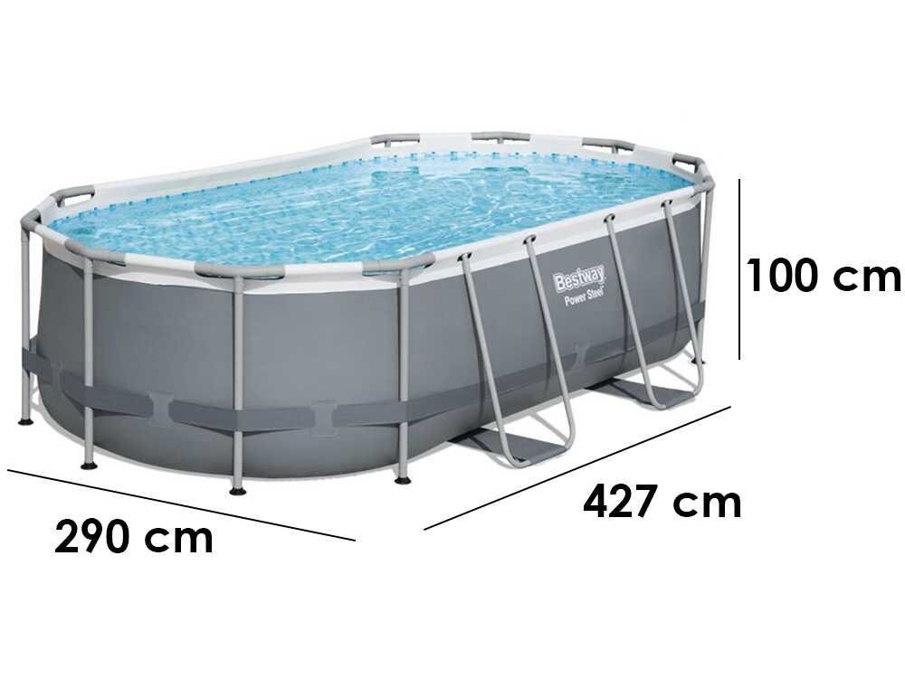 Bestway Power Steel 56620 – 427x250x100 cm – Piscina Ovalada