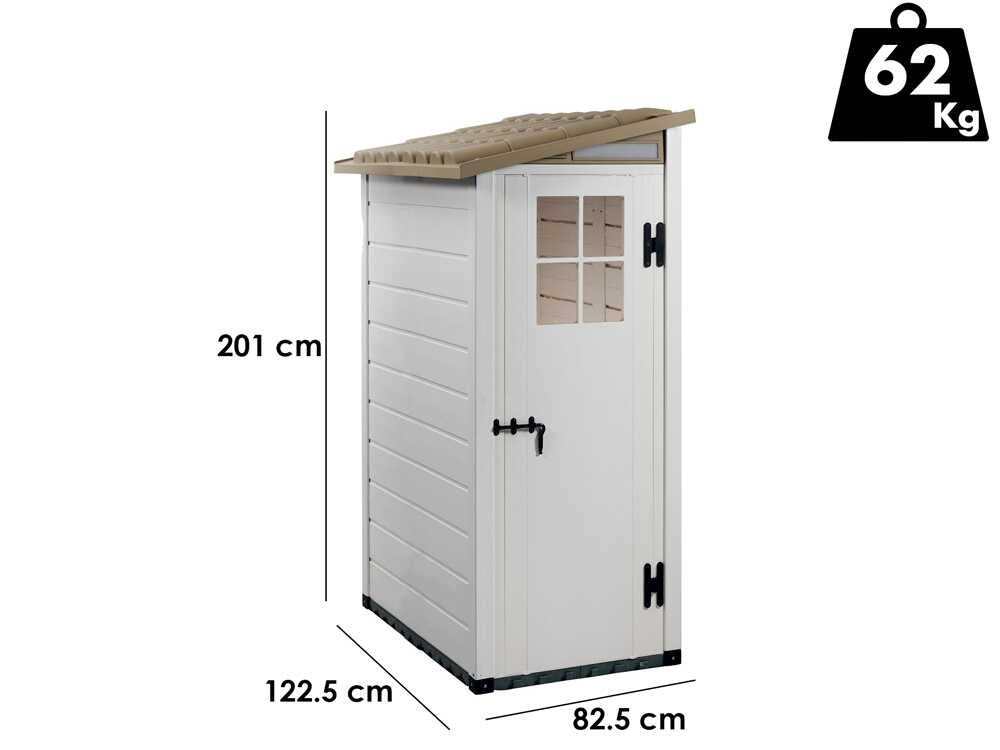 Garofalo Tuscany Evo 100 Terrace – Caseta de jardín – Con ventana y puerta de una sola hoja – 82,5 x 122,5 x 201 cm