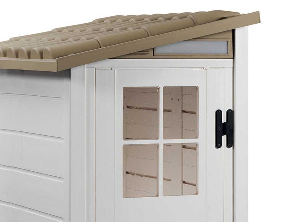 Garofalo Tuscany Evo 100 Terrace – Caseta de jardín – Con ventana y puerta de una sola hoja – 82,5 x 122,5 x 201 cm