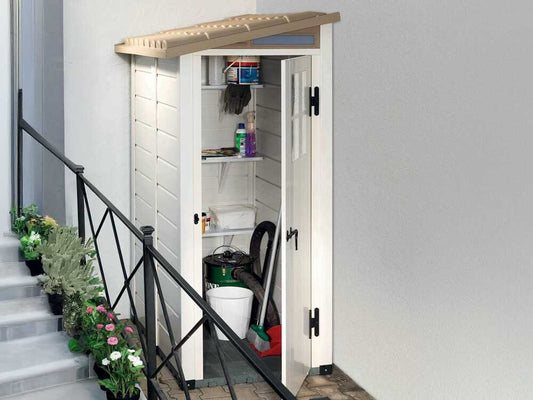Garofalo Tuscany Evo 100 Terrace – Caseta de jardín – Con ventana y puerta de una sola hoja – 82,5 x 122,5 x 201 cm