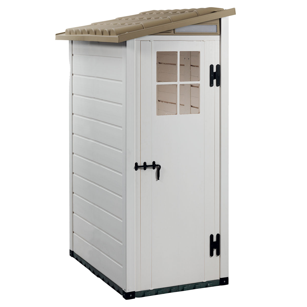 Garofalo Tuscany Evo 100 Terrace – Caseta de jardín – Con ventana y puerta de una sola hoja – 82,5 x 122,5 x 201 cm