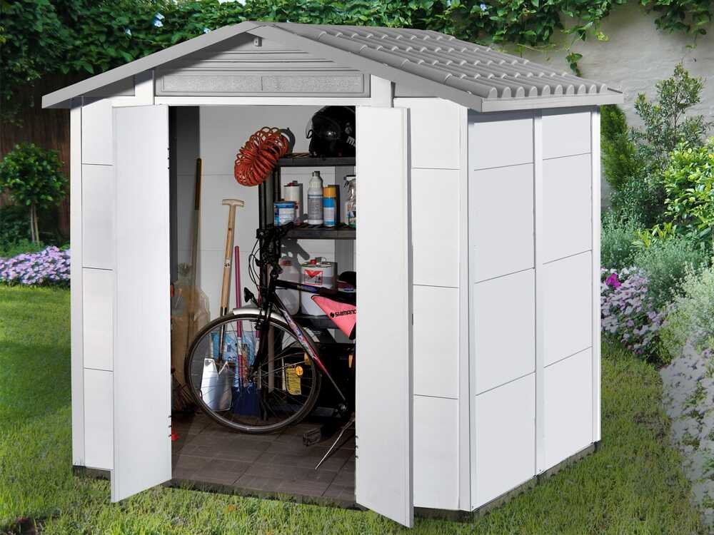 Garofalo Urban 200 – Caseta de jardín – Con puerta de doble hoja – 202,5 x 162,5 x 216 cm