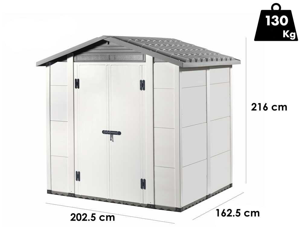 Garofalo Urban 200 – Caseta de jardín – Con puerta de doble hoja – 202,5 x 162,5 x 216 cm