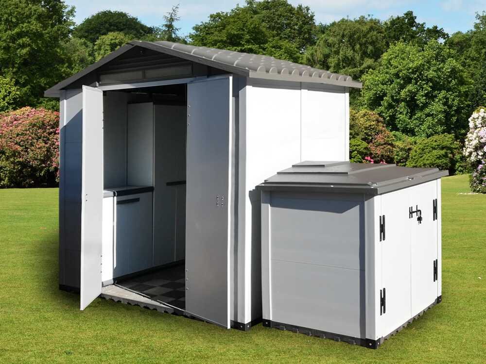 Garofalo Urban 200 – Caseta de jardín – Con puerta de doble hoja – 202,5 x 162,5 x 216 cm