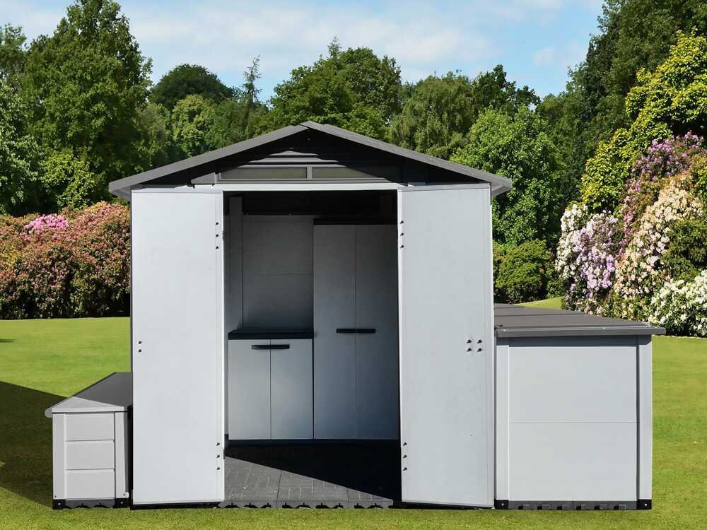 Garofalo Urban 200 – Caseta de jardín – Con puerta de doble hoja – 202,5 x 162,5 x 216 cm