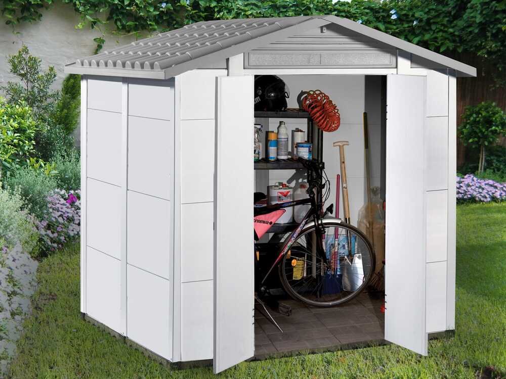 Garofalo Urban 200 – Caseta de jardín – Con puerta de doble hoja – 202,5 x 162,5 x 216 cm