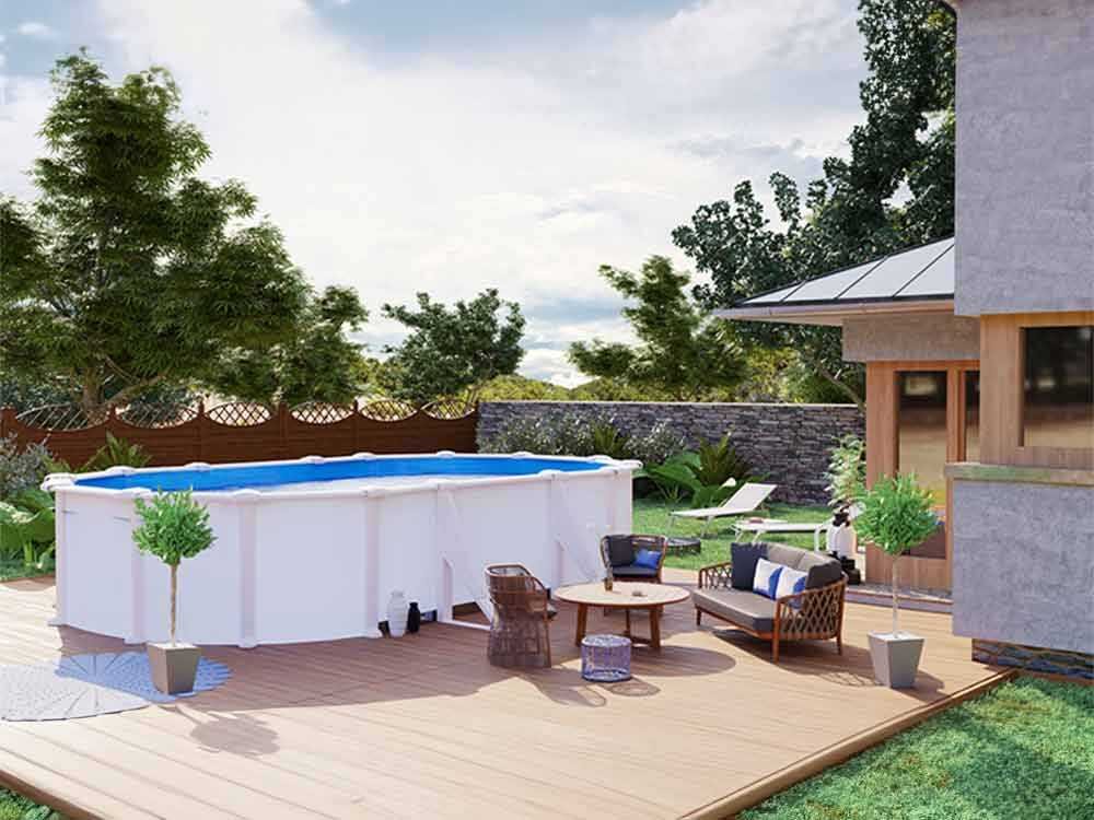 Gre Atlantis Ovalada 610x375x132cm – Piscina desmontable de acero