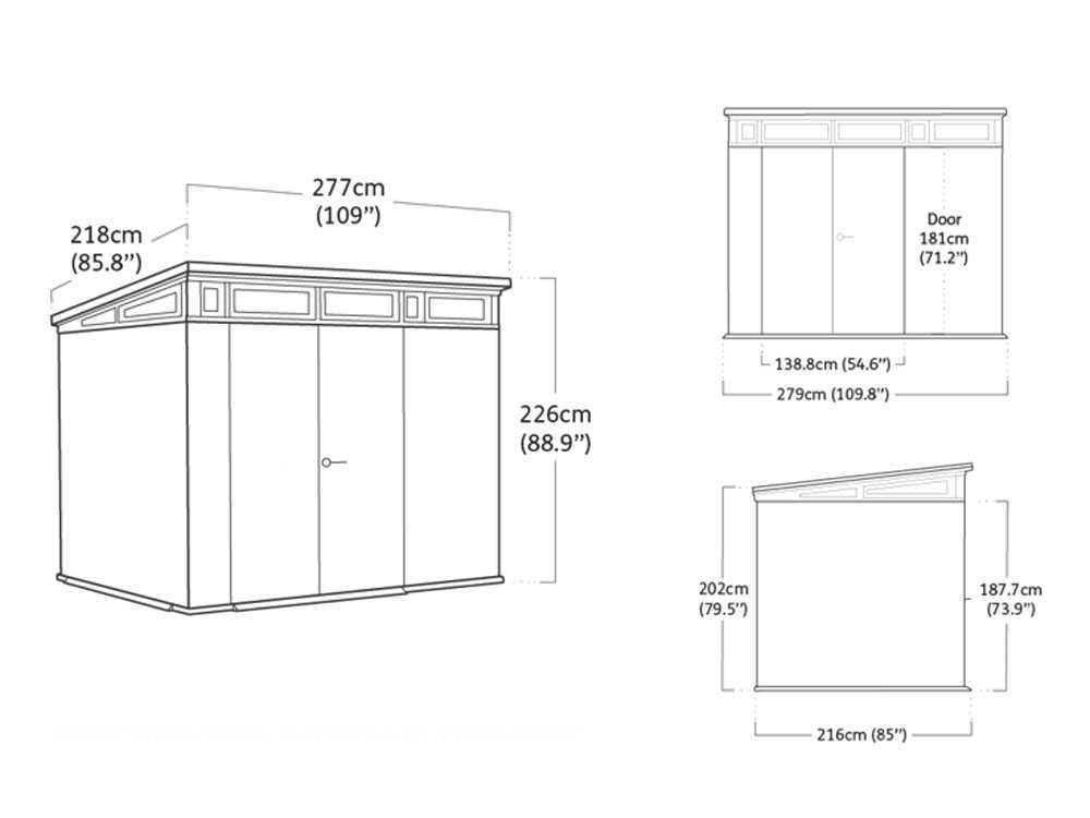 Keter Artisan gris – Caseta de jardín – Con puerta de dos hojas – 277x218x226 cm