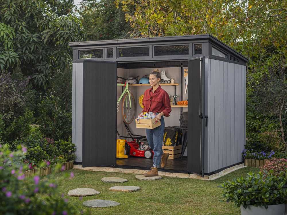 Keter Artisan gris – Caseta de jardín – Con puerta de dos hojas – 277x218x226 cm