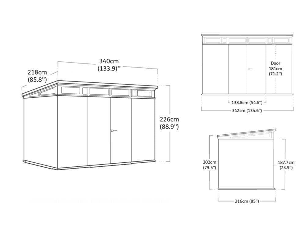 Keter Artisan gris – Caseta de jardín – Con puerta de dos hojas – 342x218x226 cm