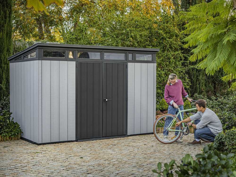 Keter Artisan gris – Caseta de jardín – Con puerta de dos hojas – 342x218x226 cm