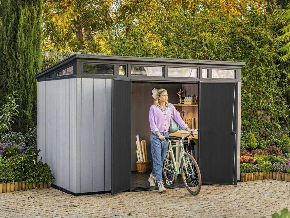 Keter Artisan gris – Caseta de jardín – Con puerta de dos hojas – 342x218x226 cm