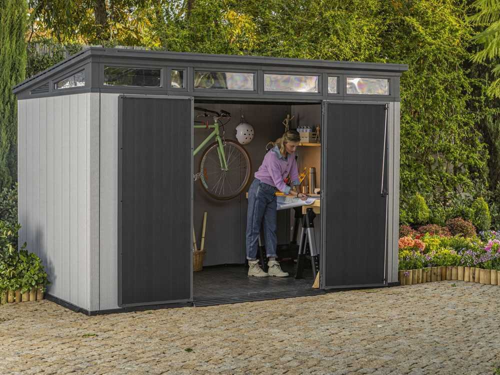Keter Artisan gris – Caseta de jardín – Con puerta de dos hojas – 342x218x226 cm
