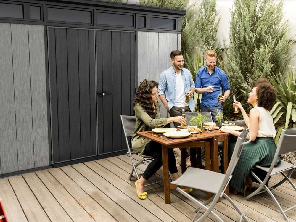 Keter Artisan gris – Caseta de jardín – Con puerta de dos hojas – 342x218x226 cm