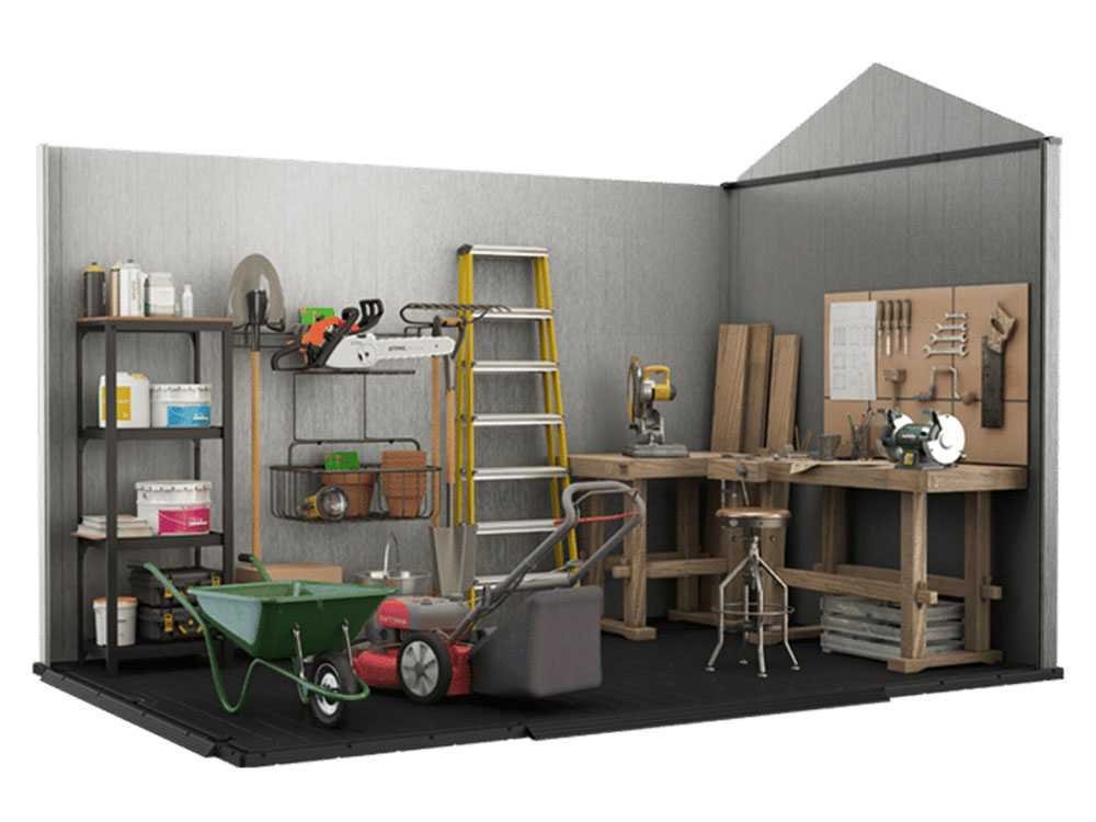 Keter Oakland 1175 – Caseta de jardín – Con ventanas delanteras – 350x229x254 cm