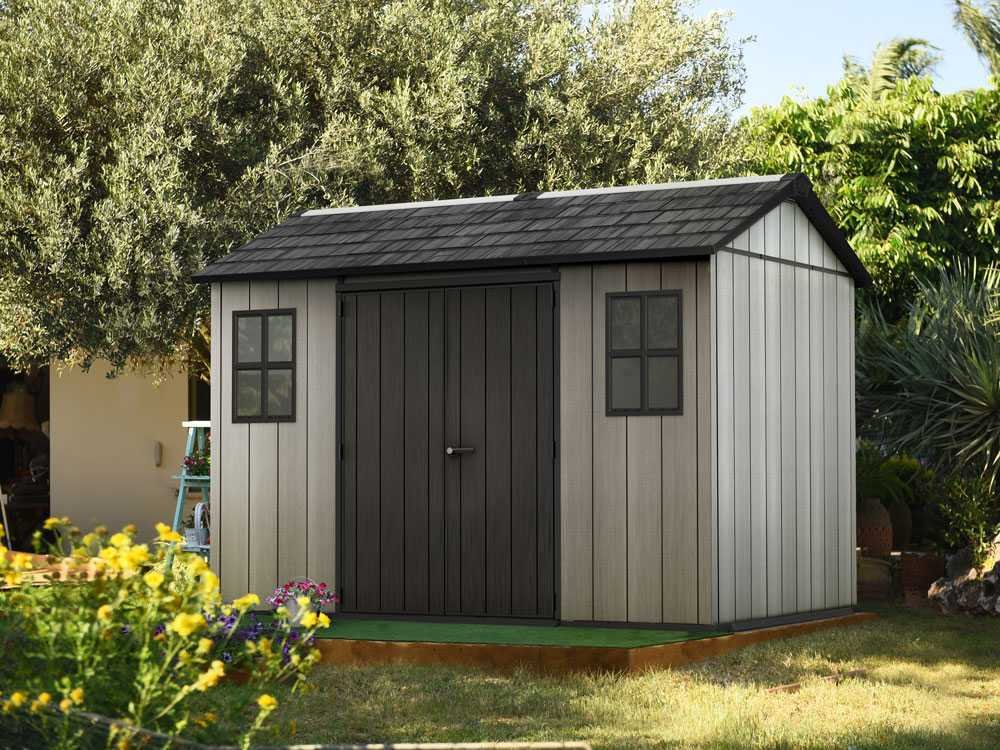 Keter Oakland 1175 – Caseta de jardín – Con ventanas delanteras – 350x229x254 cm