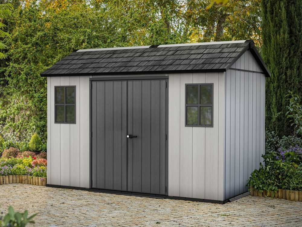 Keter Oakland 1175 – Caseta de jardín – Con ventanas delanteras – 350x229x254 cm