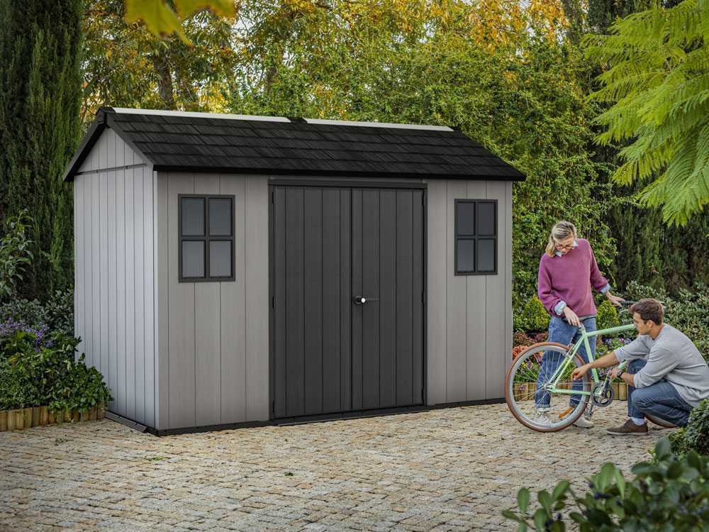 Keter Oakland 1175 – Caseta de jardín – Con ventanas delanteras – 350x229x254 cm