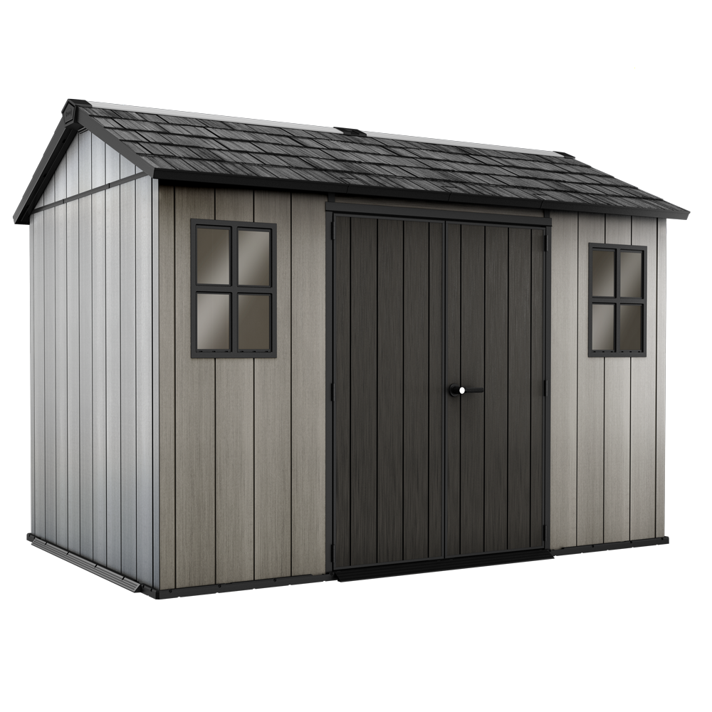 Keter Oakland 1175 – Caseta de jardín – Con ventanas delanteras – 350x229x254 cm
