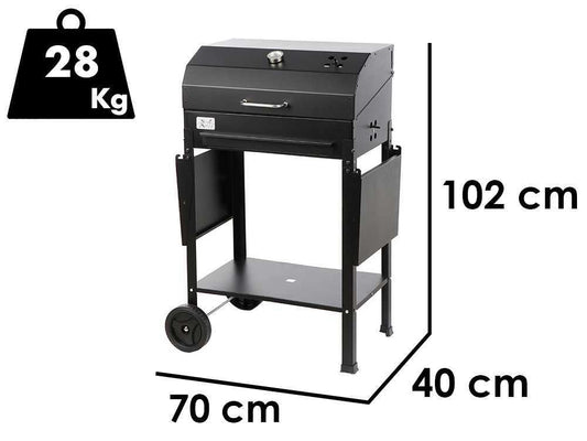 Mille Ercole Large – Barbacoa de carbón de hierro artesanal – 67,5x37cm