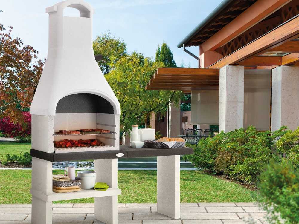 Palazzetti Orlando – Barbacoa de obra de leña y carbón – Con mesa lateral