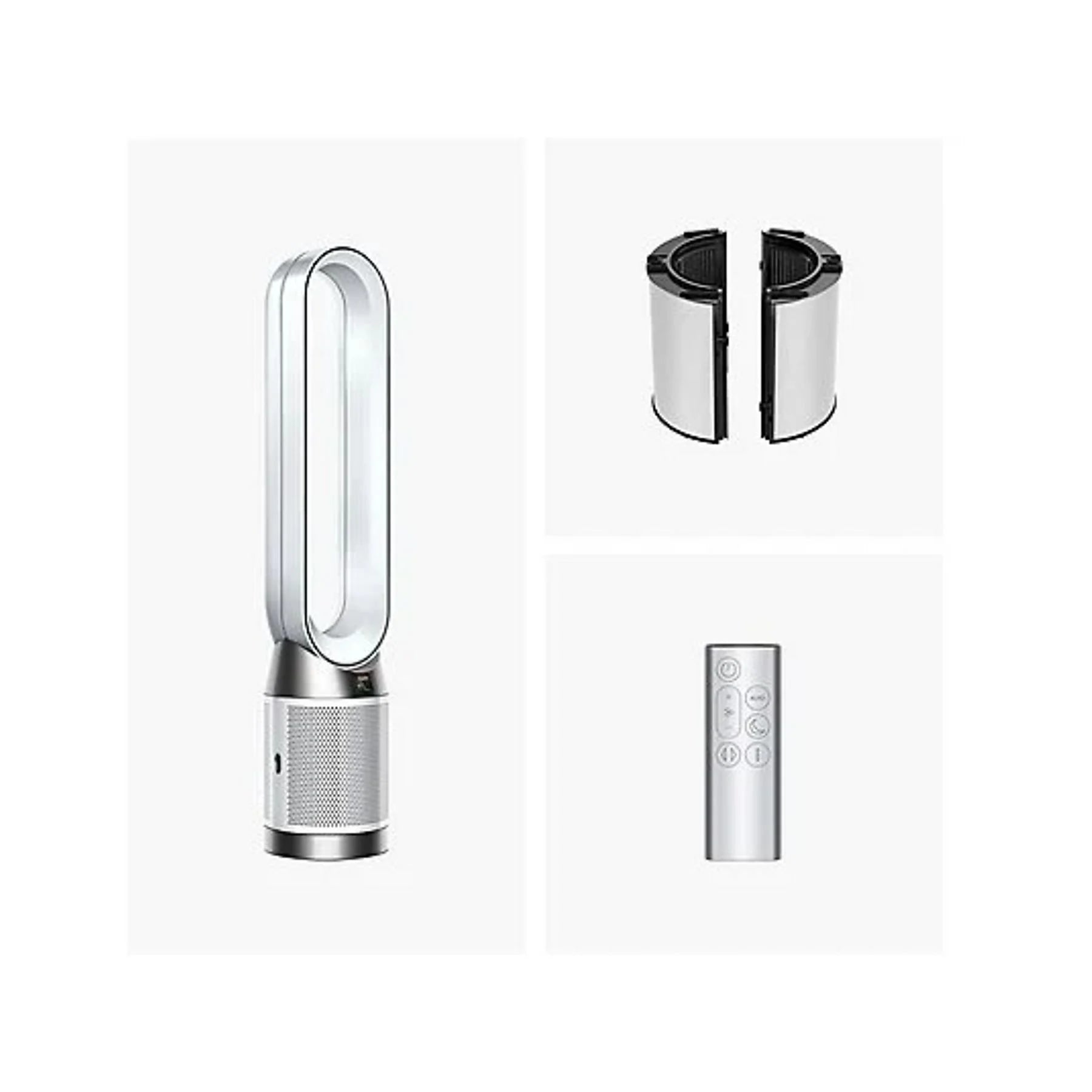 Purificador ventilador – Dyson Cool PC1, Filtro HEPA H13 y Carbón activo, Mando a distancia y Control por APP, Blanco