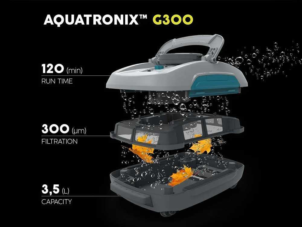 Robot limpiador de batería Bestway Aquatronix Pro G300 – Con skimmer integrado