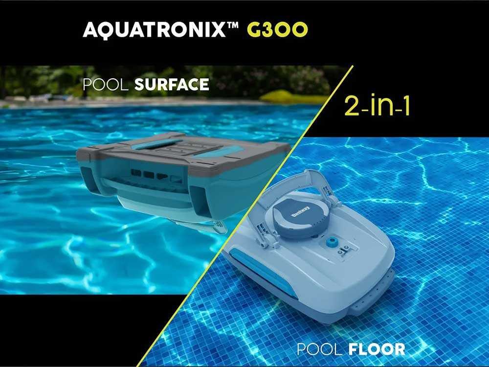 Robot limpiador de batería Bestway Aquatronix Pro G300 – Con skimmer integrado