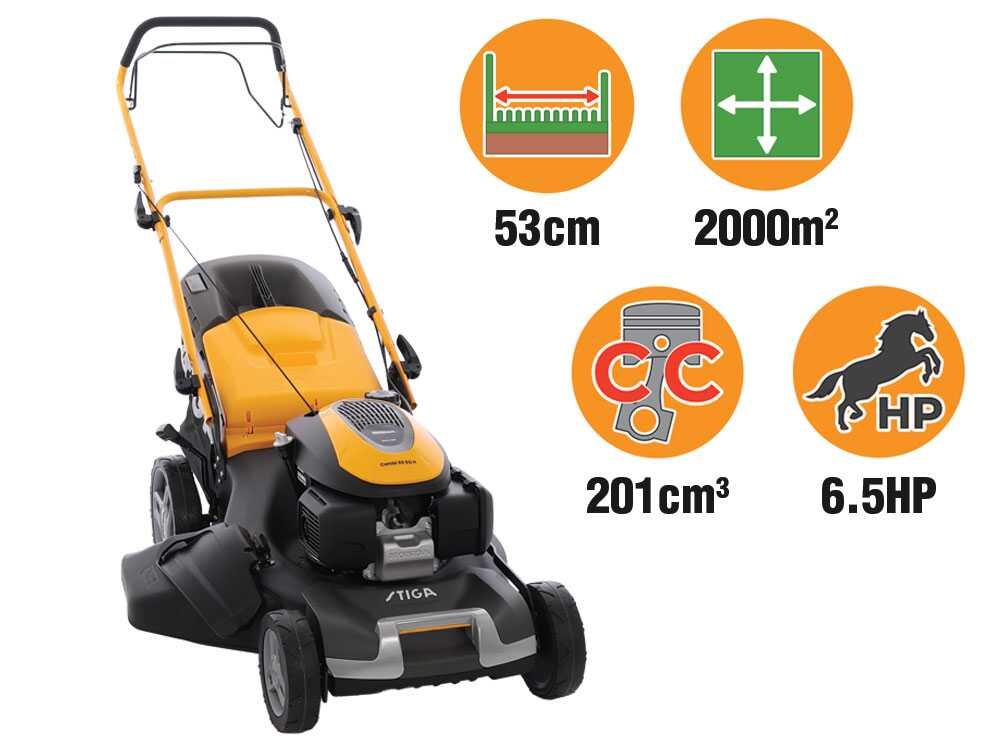 Stiga Combi 55 SQ H – Cortacésped de gasolina autopropulsado – Motor Honda GCVx200 – Corte de 53 cm