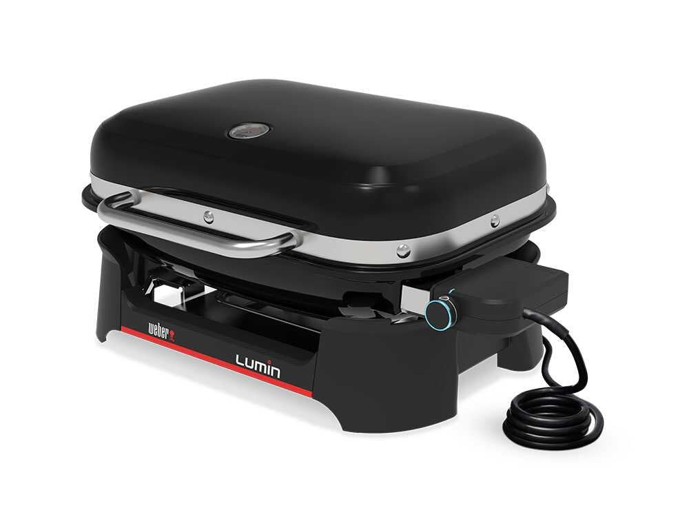 Weber Lumin Black 1502045 – Barbacoa eléctrica portátil – Parrilla 49 x 33 cm