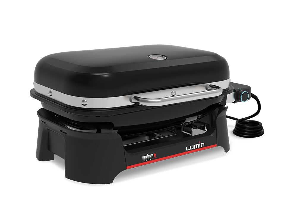 Weber Lumin Black 1502045 – Barbacoa eléctrica portátil – Parrilla 49 x 33 cm