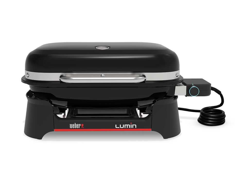 Weber Lumin Black 1502045 – Barbacoa eléctrica portátil – Parrilla 49 x 33 cm