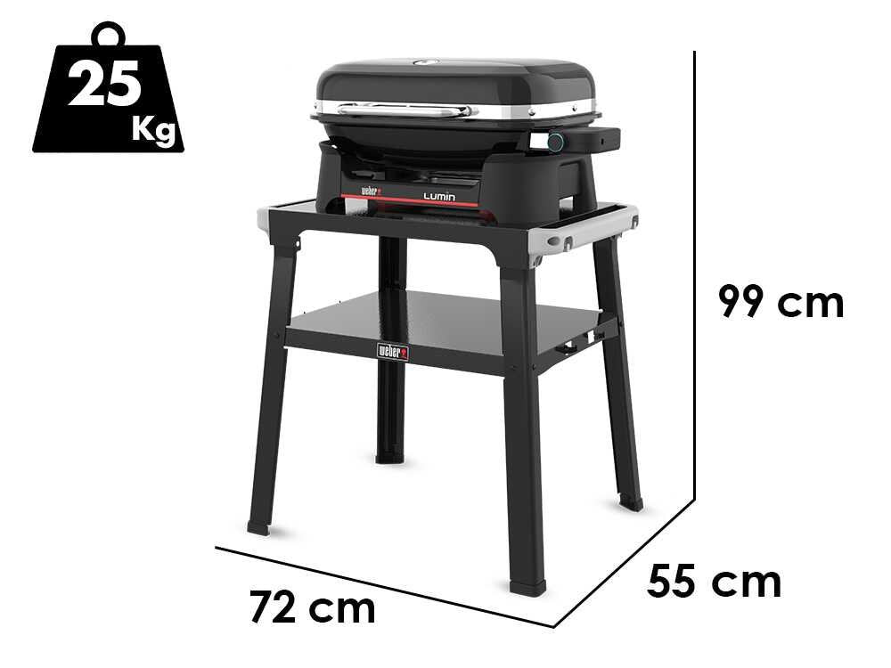 Weber Lumin Con Soporte 1501652 – Barbacoa Eléctrica Portátil