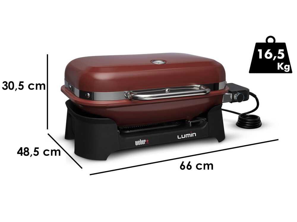 Weber Lumin Red – Barbacoa Eléctrica Portátil